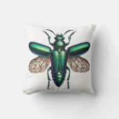 虹色ジュエルカブト自然インスパイアアート クッション (正面)