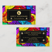 虹色ステンドグラス模様 名刺 (正面/裏面)