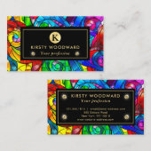 虹色ステンドグラス模様 名刺 (正面/裏面)