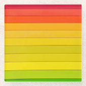虹色ストライプの数々のの ガラスコースター (正面)