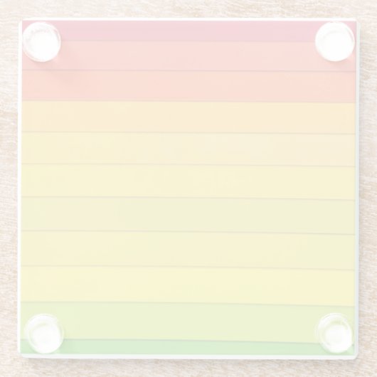 虹色ストライプの数々のの ガラスコースター (裏面)