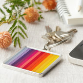 虹色ストライプの数々のの キーホルダー (側面)