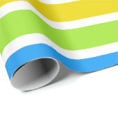 虹色ストライプの水平 ラッピングペーパー (ロールコーナー)