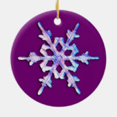 虹色スノーフレークonアメジスト紫 セラミックオーナメント (裏面)