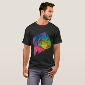 虹色スパイラル幾何学アートデザイン🌈 Tシャツ (正面フル)