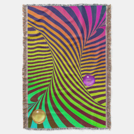 虹色スパイラル視覚効果マーブル模様 スローブランケット