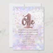 虹色スパークルワンバースデー招待状 招待状 (正面)