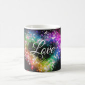 虹色スプレー絵を描スパーキンググリッターハート コーヒーマグカップ (中央)