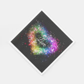 虹色スプレー絵を描スパーキンググリッターハート スタンダードランチョンナプキン (角)