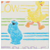 虹色セサミ絵柄 ファブリック (クローズアップ)