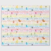 虹色セサミ絵柄 ラッピングペーパー (フラット)