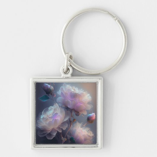 虹色ソフトフォーカス光スペクトル花 キーホルダー (正面)
