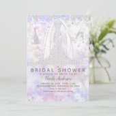 虹色ダイヤモンド結婚のドレスブライダルシャワー 招待状 (スタンド正面)