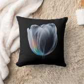 虹色チューリップオンブラック クッション (ブランケット)