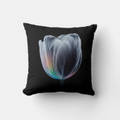 虹色チューリップオンブラック クッション (正面)