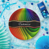 虹色ツイストパーティプレート ペーパープレート (パーティー)