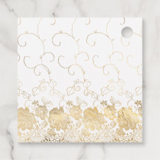 虹色ティール（緑がかった色）アンドゴールデンイエローローズアンドレース フェイバータグ (裏面)