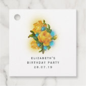 虹色ティール（緑がかった色）アンドゴールデンイエローローズアンドレース フェイバータグ (正面)