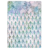 虹色ティール（緑がかった色）グリッターマーメイドフィッシュはかりで測 クリップボード (裏面)