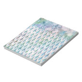 虹色ティール(緑がかった色)グリッターマーメイドフィッシュはかりで測 ノートパッド (回転)