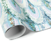 虹色ティール（緑がかった色）グリッターマーメイドフィッシュはかりで測 ラッピングペーパー (ロールコーナー)