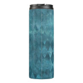 虹色ティール（緑がかった色）ヴィンテージハーレキンパターン タンブラー (裏面)