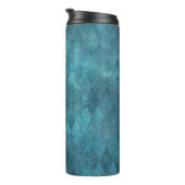 虹色ティール（緑がかった色）ヴィンテージハーレキンパターン タンブラー (回転右)