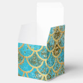 虹色ティール(緑がかった色)金ゴールドグリッターマーメイドフィッシュはかりで測 フェイバーボックス (オープン)