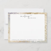 虹色テクスチャードモダンスクリプトメイクアップアーティスト ノートカード (正面)