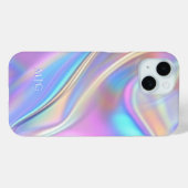 虹色デザイン、上品なホワイト文字モノグラム Case-Mate iPhoneケース (裏面 (横))