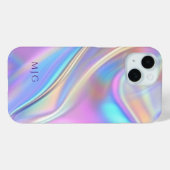 虹色デザイン、上品な紫の文字モノグラム Case-Mate iPhoneケース (裏面 (横))