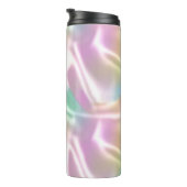 虹色デザイン、黒いスクリプト名 タンブラー (回転右)