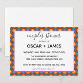 虹色ドットスクエア 同性カップルシャワー 招待状 (正面/裏面)