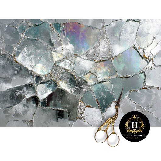 虹色ドラゴンスケールガラスのデコページ紙 薄葉紙