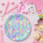 虹色ドラゴンスケール ペーパープレート (パーティー)