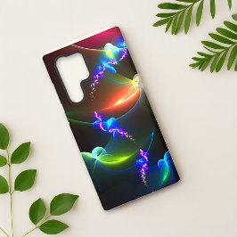 虹色ネオンフラクタルウイングアート SAMSUNG GALAXY S22 ULTRAケース
