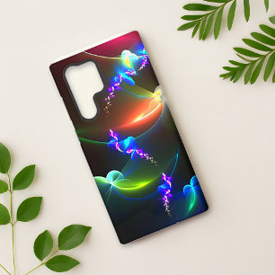 虹色ネオンフラクタルウイングアート SAMSUNG GALAXY S22 ULTRAケース