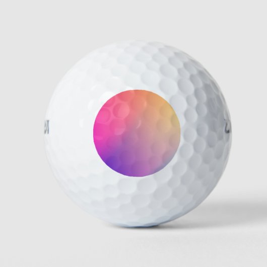 虹色ネオンホットピンク写真虹クール ゴルフボール (正面)
