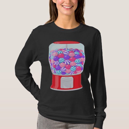 虹色ハロウィンの泡ガムマシン・ガムボールマシン Tシャツ (正面)