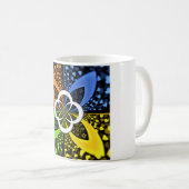 虹色ハートシームレスな水玉模様抽象芸術アート コーヒーマグカップ (正面右)