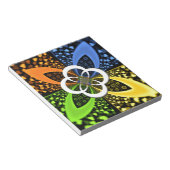 虹色ハートシームレスな水玉模様抽象芸術アート ノートパッド (アングル)