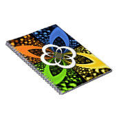 虹色ハートシームレスな水玉模様抽象芸術アート ノートブック (右側)