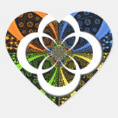 虹色ハートシームレスな水玉模様抽象芸術アート ハートシール (正面)