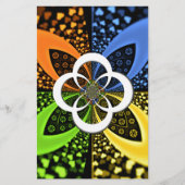 虹色ハートシームレスな水玉模様抽象芸術アート 便箋 (正面)