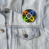 虹色ハートシームレスな水玉模様抽象芸術アート 缶バッジ (インサイチュ)