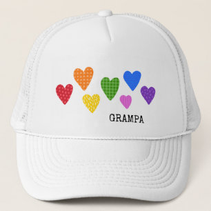 虹色ハート GRAMPA カラフル ラブ ジョイ ファン キッズ キャップ