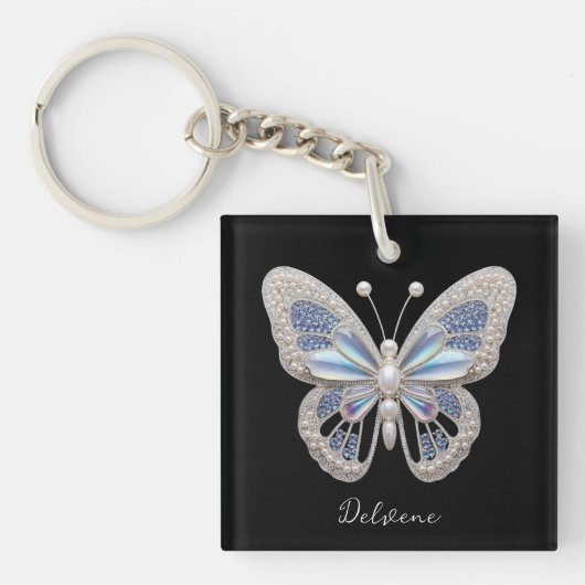 虹色バタフライエレガンス キーホルダー (正面)
