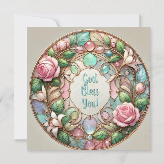 虹色バラと小石の恵み シーズンカード (正面)