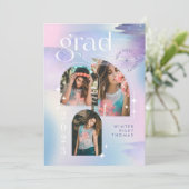 虹色パステルウォーターカラースターリー3フォトグラード 招待状 (スタンド正面)