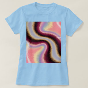 虹色パステルカラー金ゴールドピンクブルーTシャツ Tシャツ